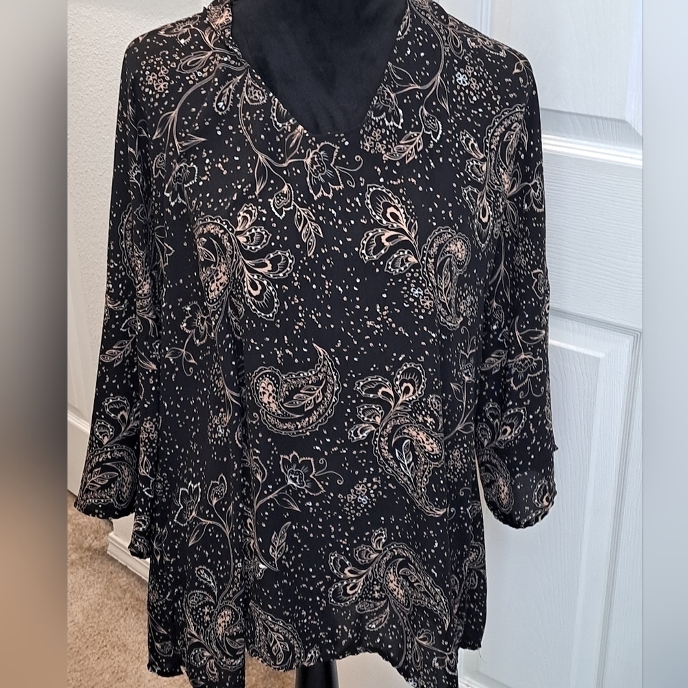 Prescott New York Paisley Print Tunic/Blouse  Size 16